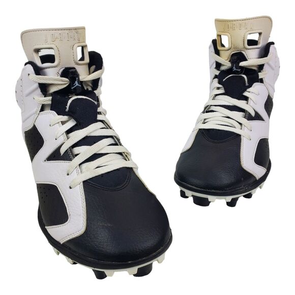 AIR JORDAN 6 VI Retro TD Mens Size 12 OREO Black White Football Cleat 645419-110 main image 8
